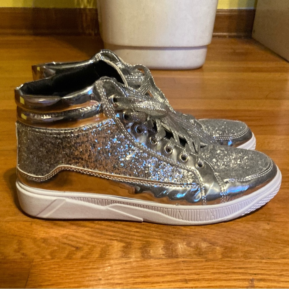 metallic glittery sneakers